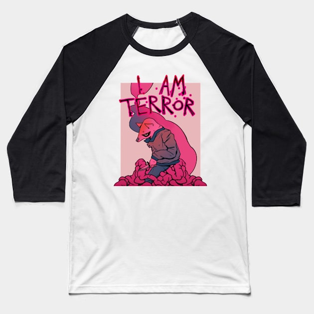 I AM TERROR 2 Baseball T-Shirt by ludicneeds